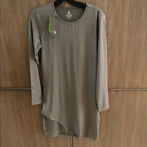 Green Asymmetrical Tunic Long Sleeve Top